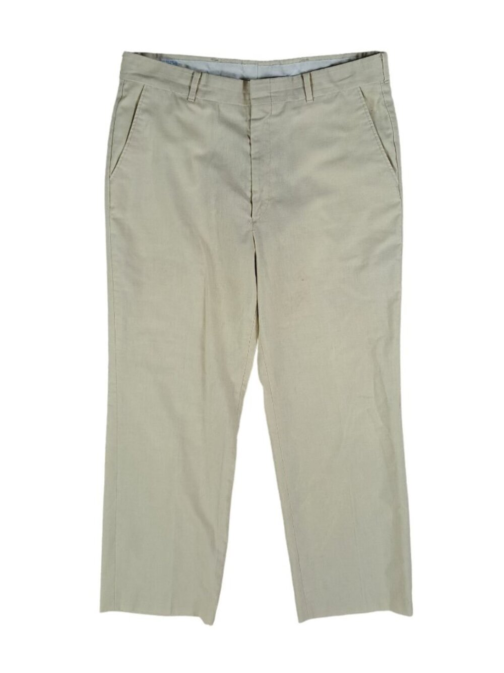 John Weitz W32 X L29 Beige Flat Front Pants Crafted In USA Vintage